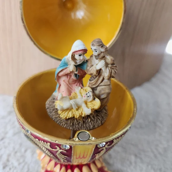 Faberge Red and Gold Decorative Egg - Picture 2 of 8